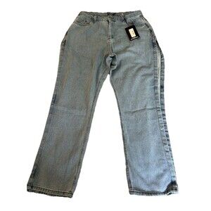 Pretty Little Thing Vintage Wash Extreme Split High Rise Denim Jeans Size 12 NWT
